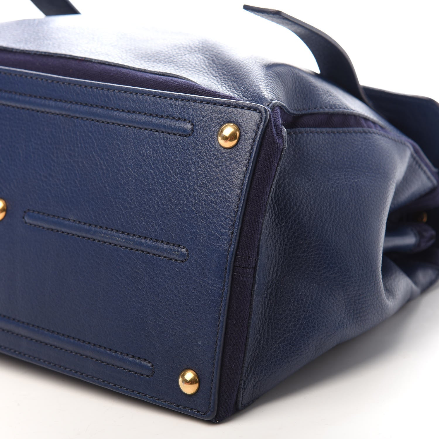 Saint Laurent Calfskin Canvas Medium Muse Two Navy 9 of 9