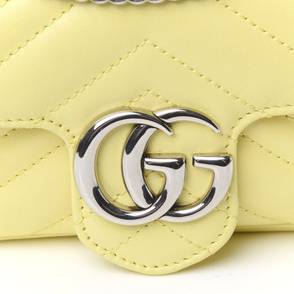 Gucci Calfskin Matelasse Super Mini GG Marmont Shoulder Bag Banana 8 of 11