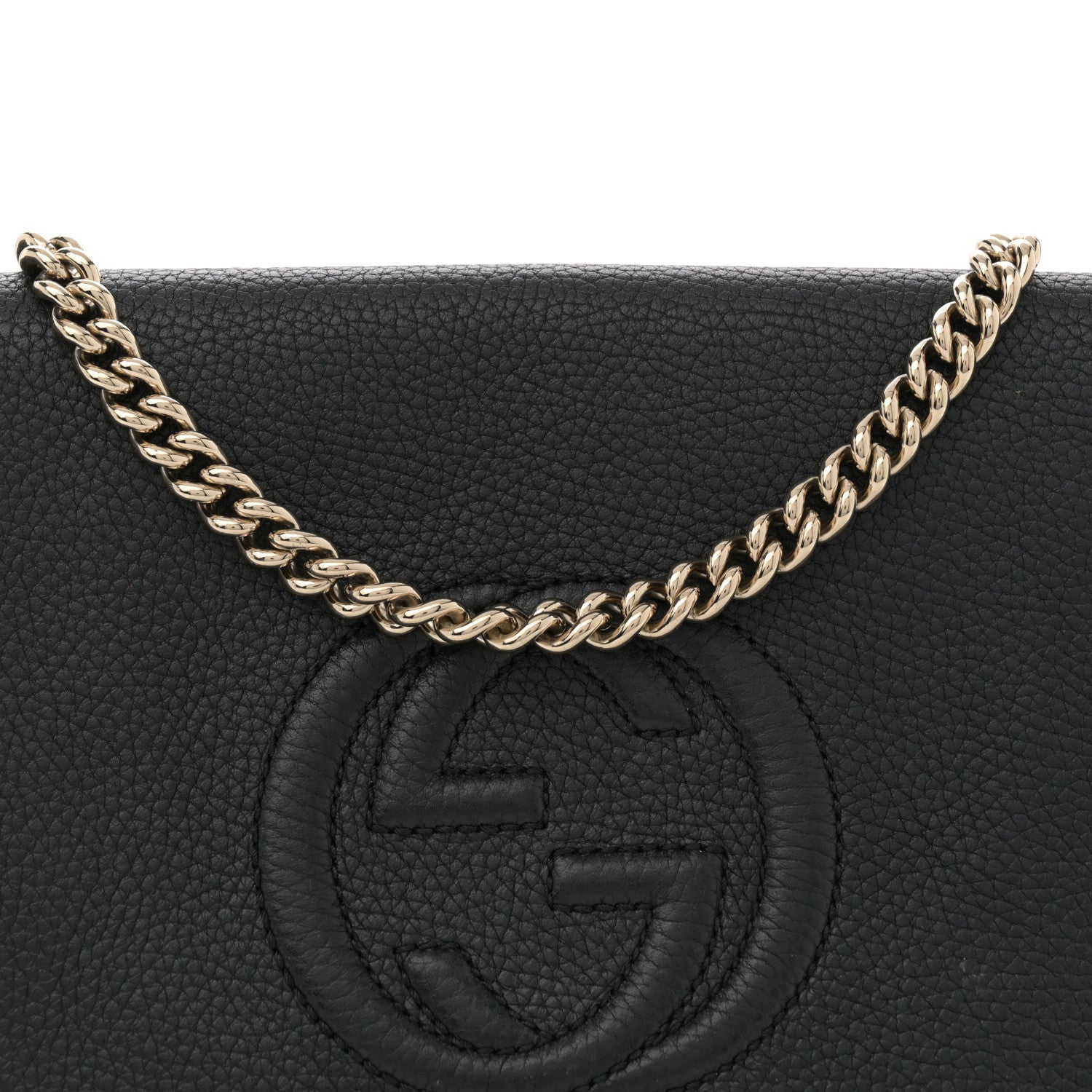 Gucci Pebbled Calfskin Medium Soho Flap Crossbody Black 8 of 10