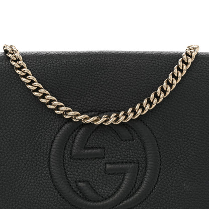 Gucci Pebbled Calfskin Medium Soho Flap Crossbody Black 8 of 10