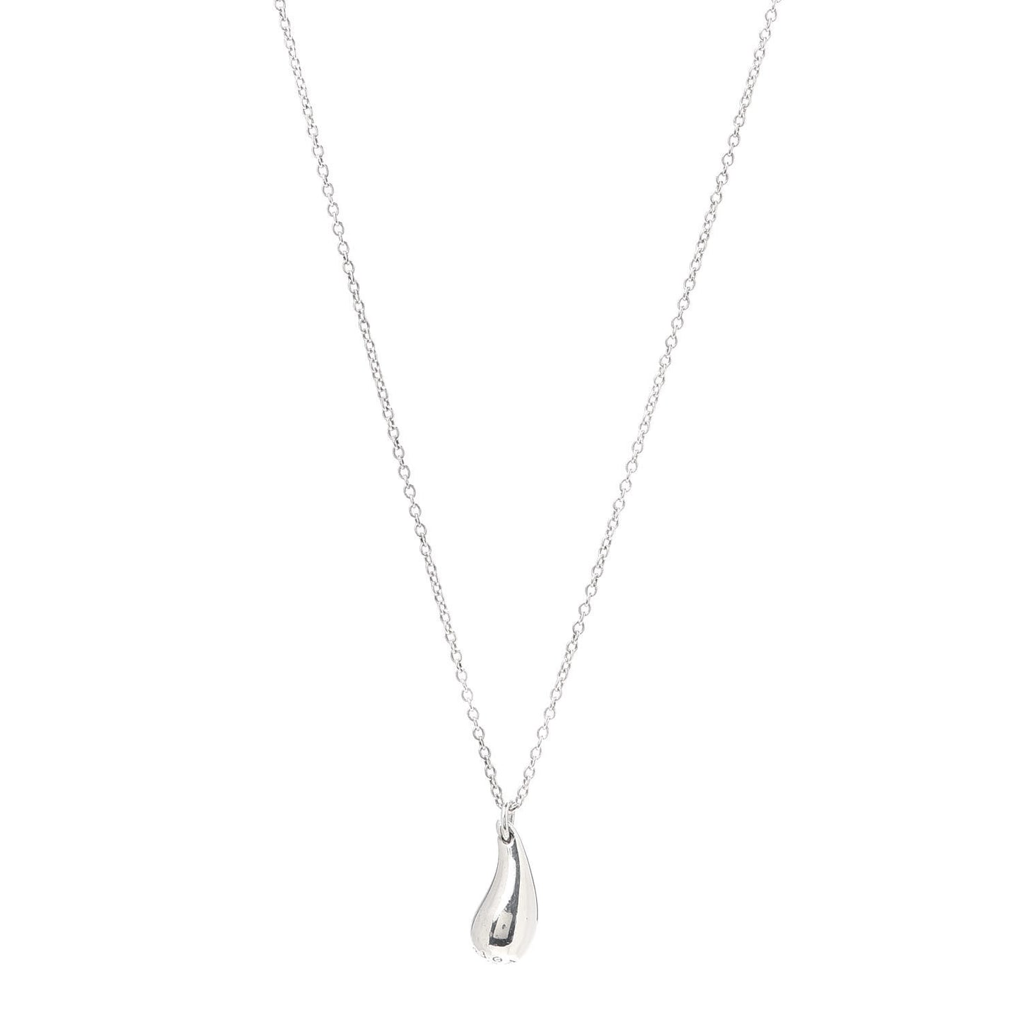 Sterling Silver 12mm Elsa Peretti Tear Drop Pendant Necklace