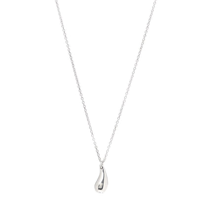 Tiffany Sterling Silver 12mm Elsa Peretti Tear Drop Pendant Necklace 1 of 6