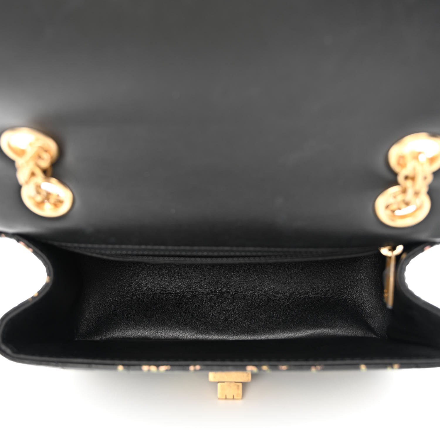 Chanel Calfskin Crocodile Embossed Graffiti 2.55 Mini Cocodile Reissue Flap Black Gold 5 of 11