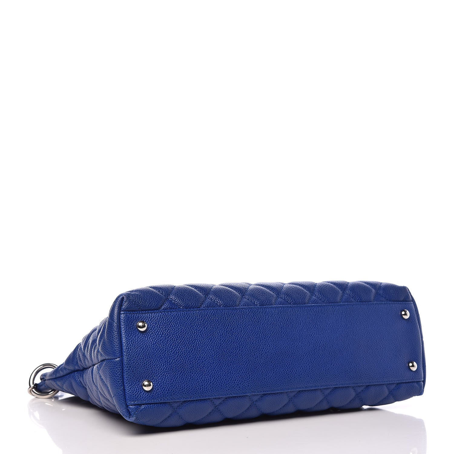 Chanel Caviar Quilted CC Shopping Tote Blue 4 of 13
