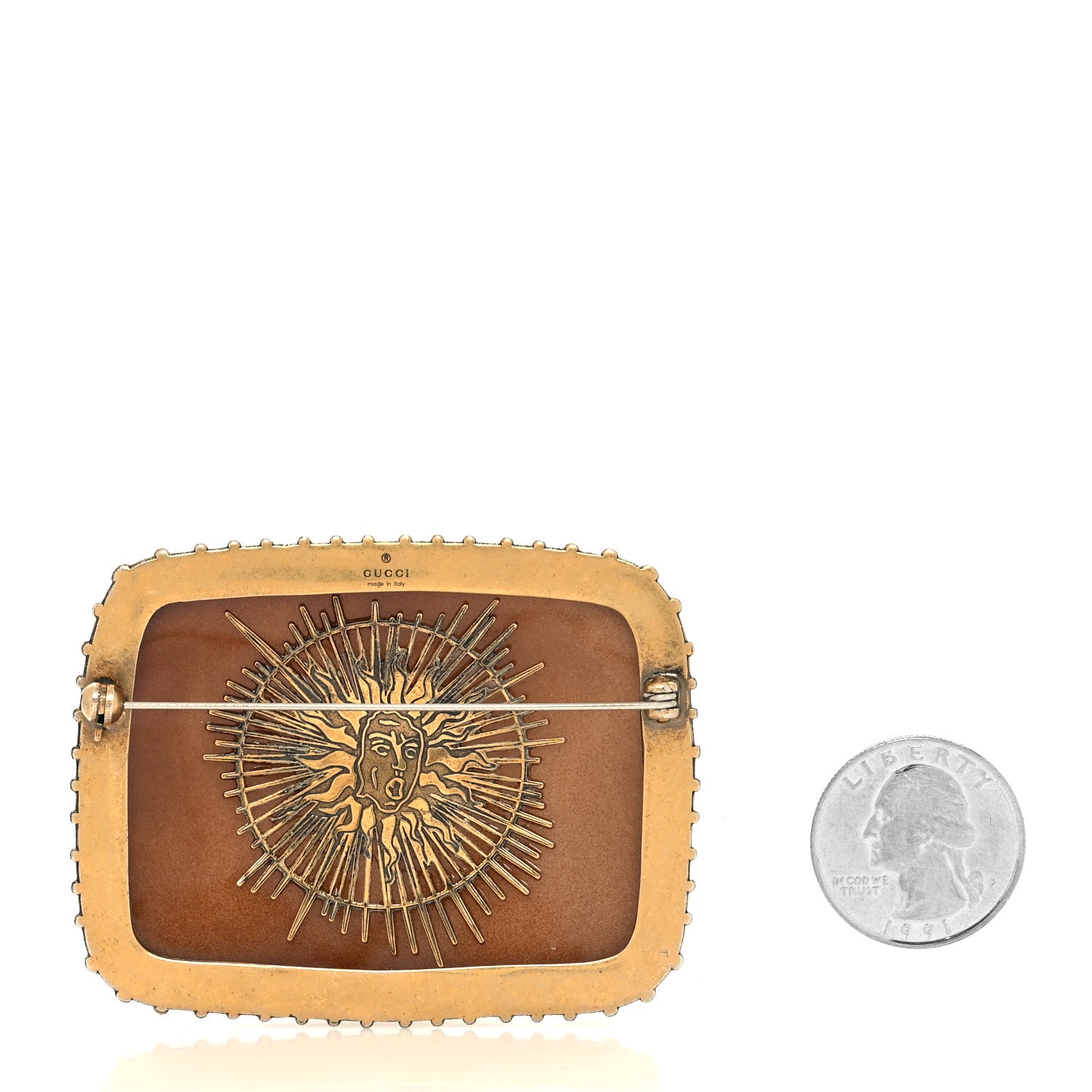 Gucci Resin Cameo Brooch 2 of 3