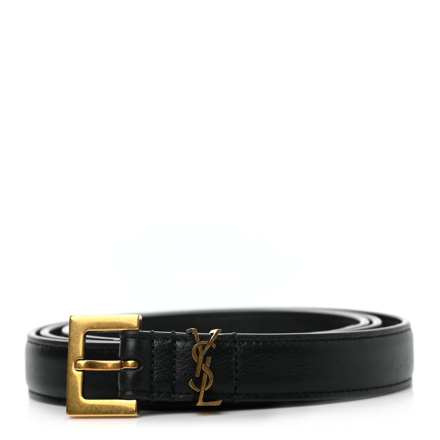 Smooth Calfskin Monogram Square Buckle Belt 100 40 Black