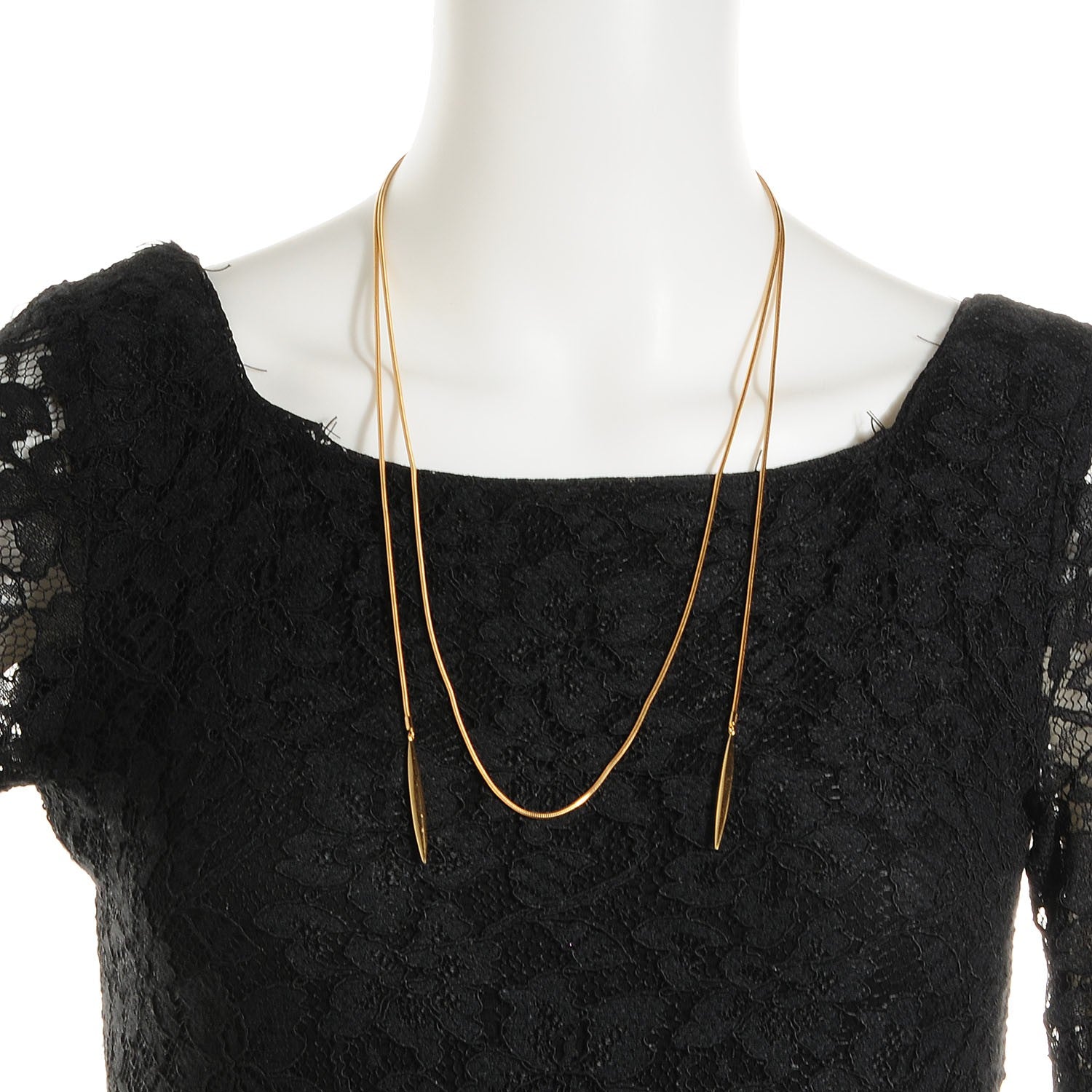 Tiffany 18k Yellow Gold Feather Snake Chain Lariat Necklace 2 of 5