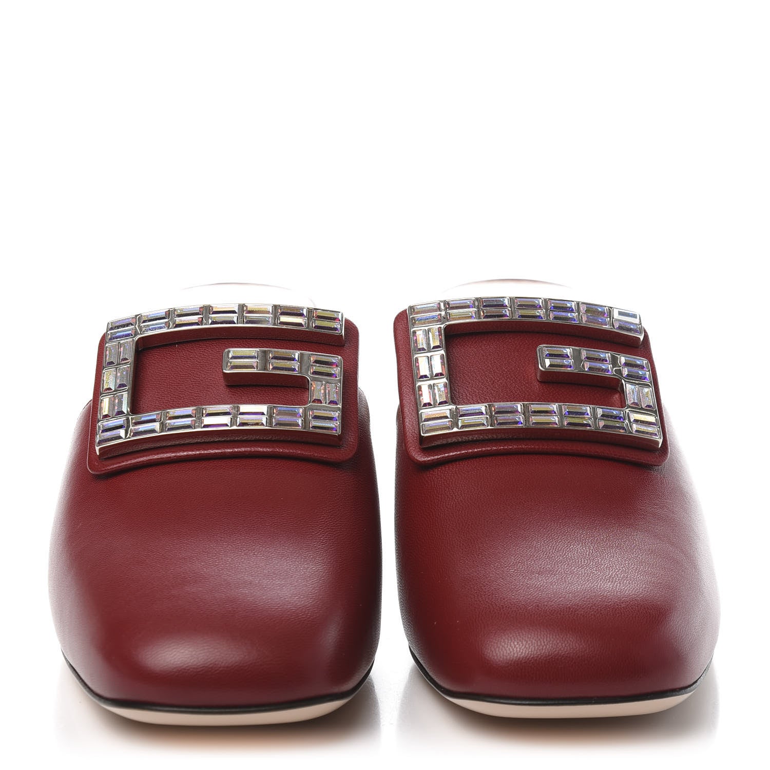 Gucci Malaga Kid Crystal Square G Madelyn Mules 38 Romantic Cerise 2 of 9