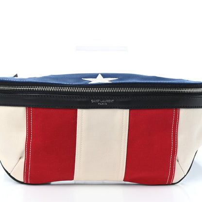 Saint Laurent Canvas Classic Belt Bag Red Blue White 7 of 9