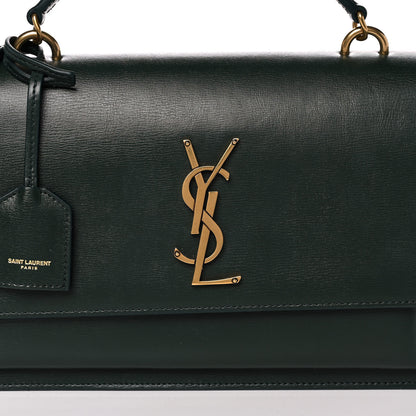 Saint Laurent Calfskin Medium Monogram Sunset New Vert Fonce 7 of 9