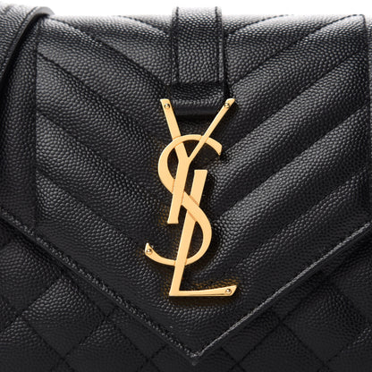 Saint Laurent Grain De Poudre Textured Mixed Matelasse Triquilt Small Monogram Satchel Black 10 of 11