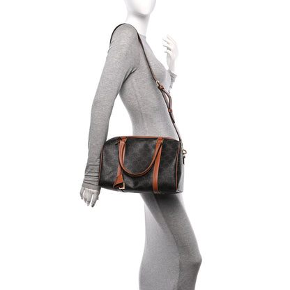 Celine Triomphe Canvas Calfskin Boston Bag Tan 2 of 11