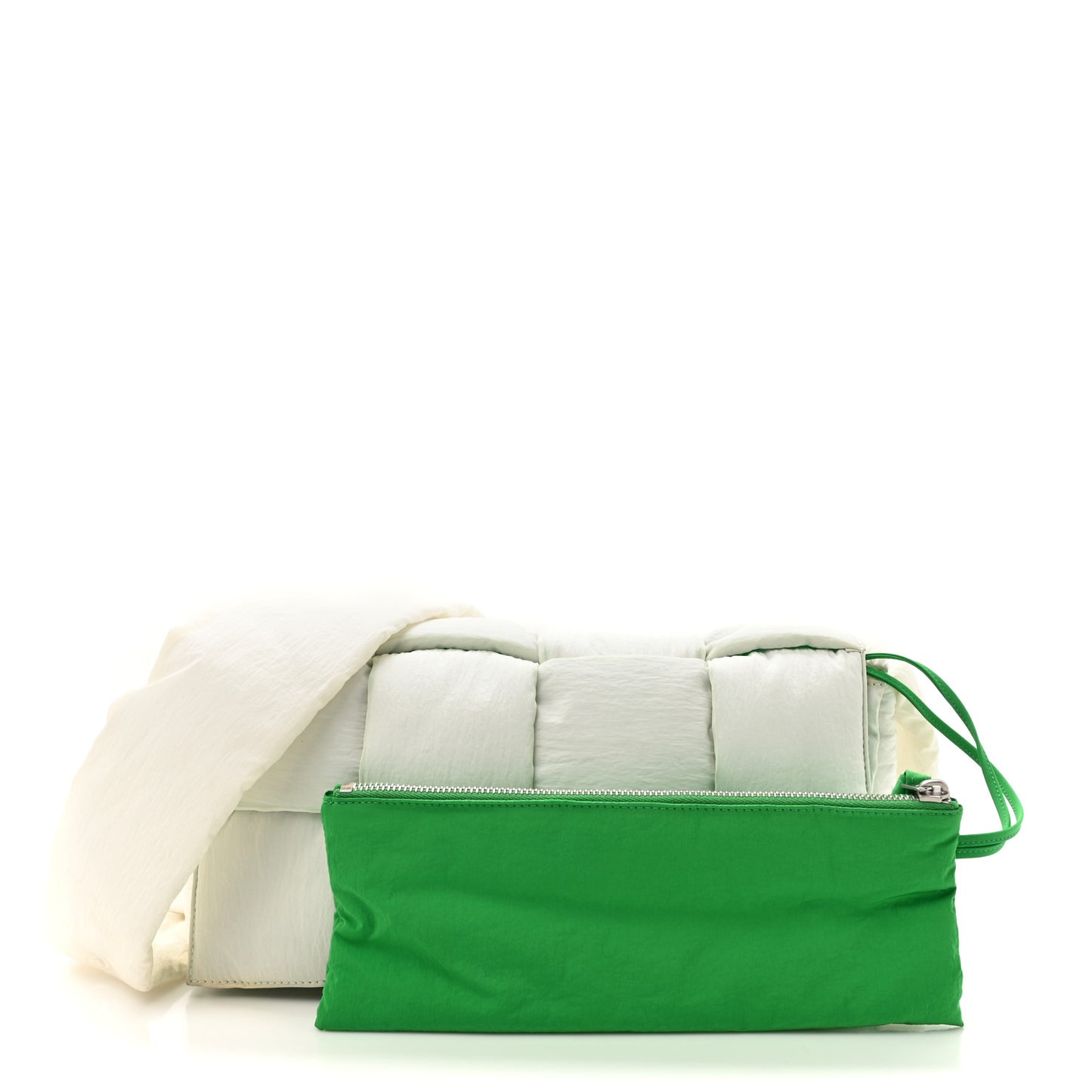 Nylon Intrecciato Padded Tech Mini Cassette Belt Bag White