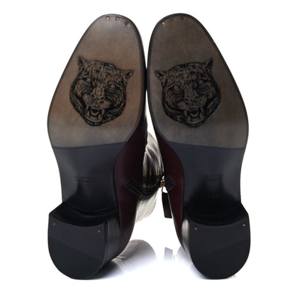 Gucci Goatskin Kitten Chain Horsebit Ankle Boots 39.5 Bordeaux 5 of 8