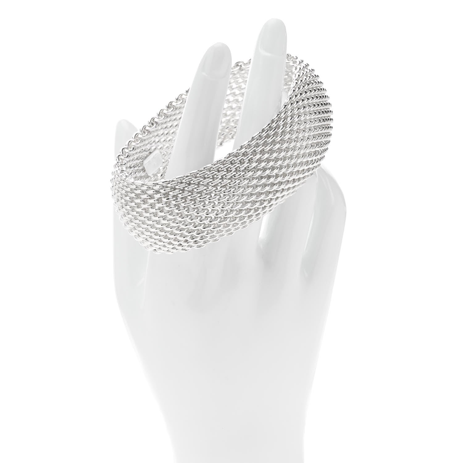 Tiffany Sterling Silver Wide Somerset Mesh Bracelet 2 of 4