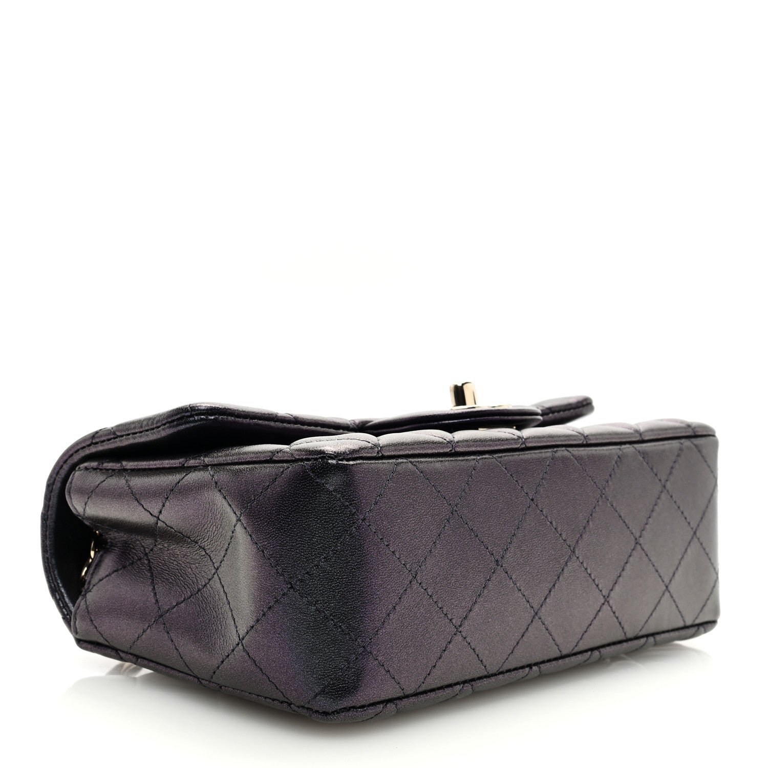 Chanel Iridescent Lambskin Quilted Mini Rectangular Flap Black 4 of 10