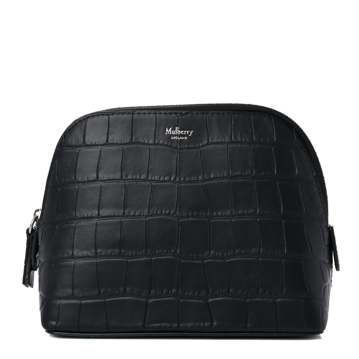 Mulberry Crocodile Embossed Calfskin Cosmetic Pouch Black 1 of 14