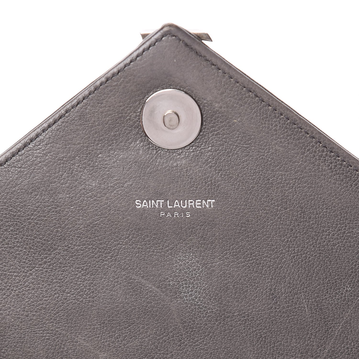 Saint Laurent Sheepskin Matelasse Chevron Monogram Medium College Bag Dark Anthracite 6 of 19