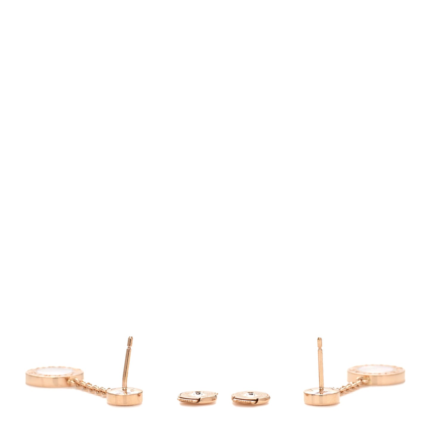 18K Rose Gold Diamond Mother of Pearl BVLGARI BVLGARI Drop Earrings