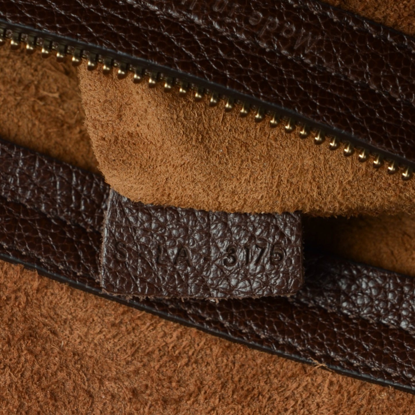 Shiny Grained Calfskin Medium Phantom Luggage Brown