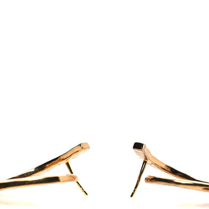 Chanel Metal Textured Hoop Drop CC Earrings Gold 3 of 4