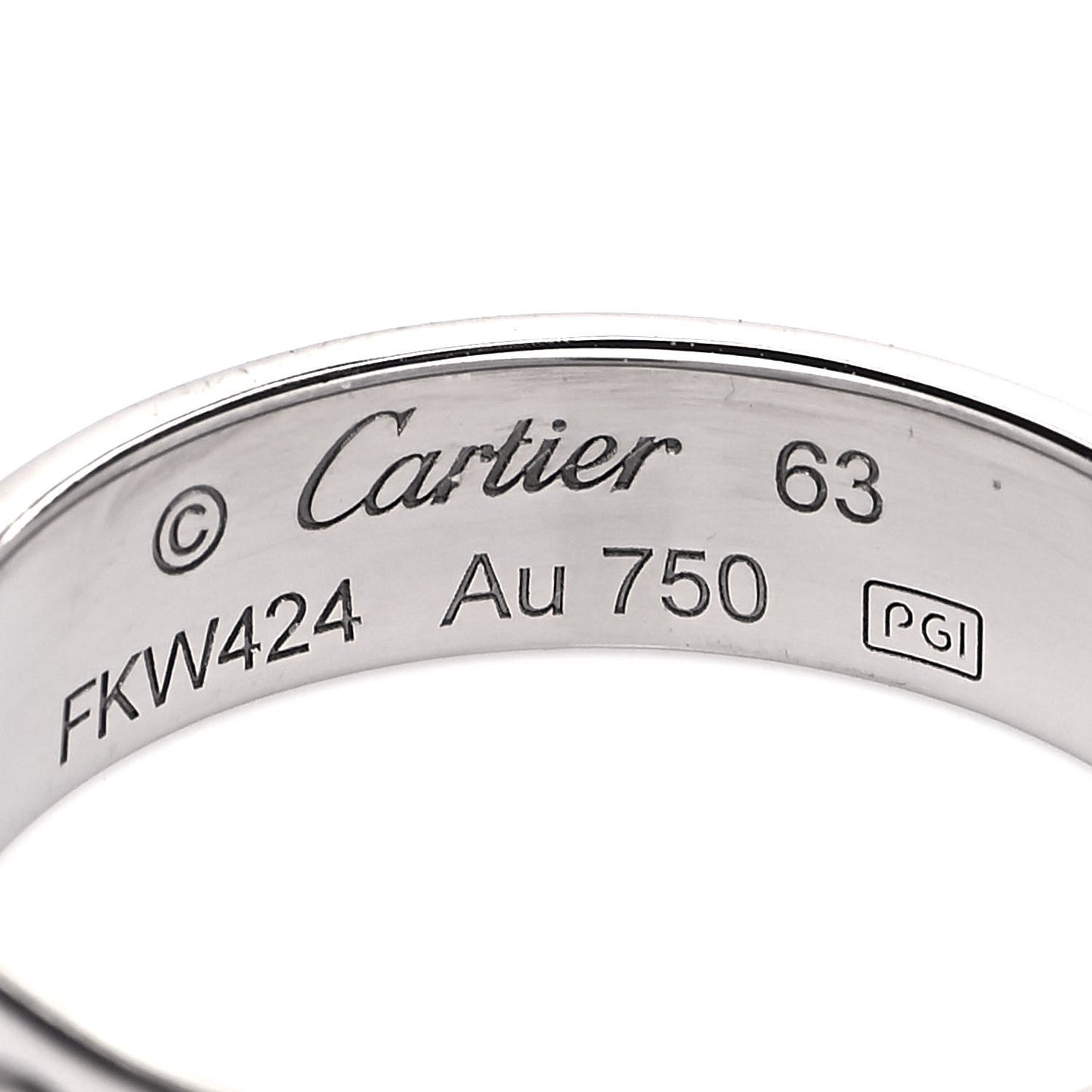 18K White Gold 5.5mm LOVE Ring 63 10.5