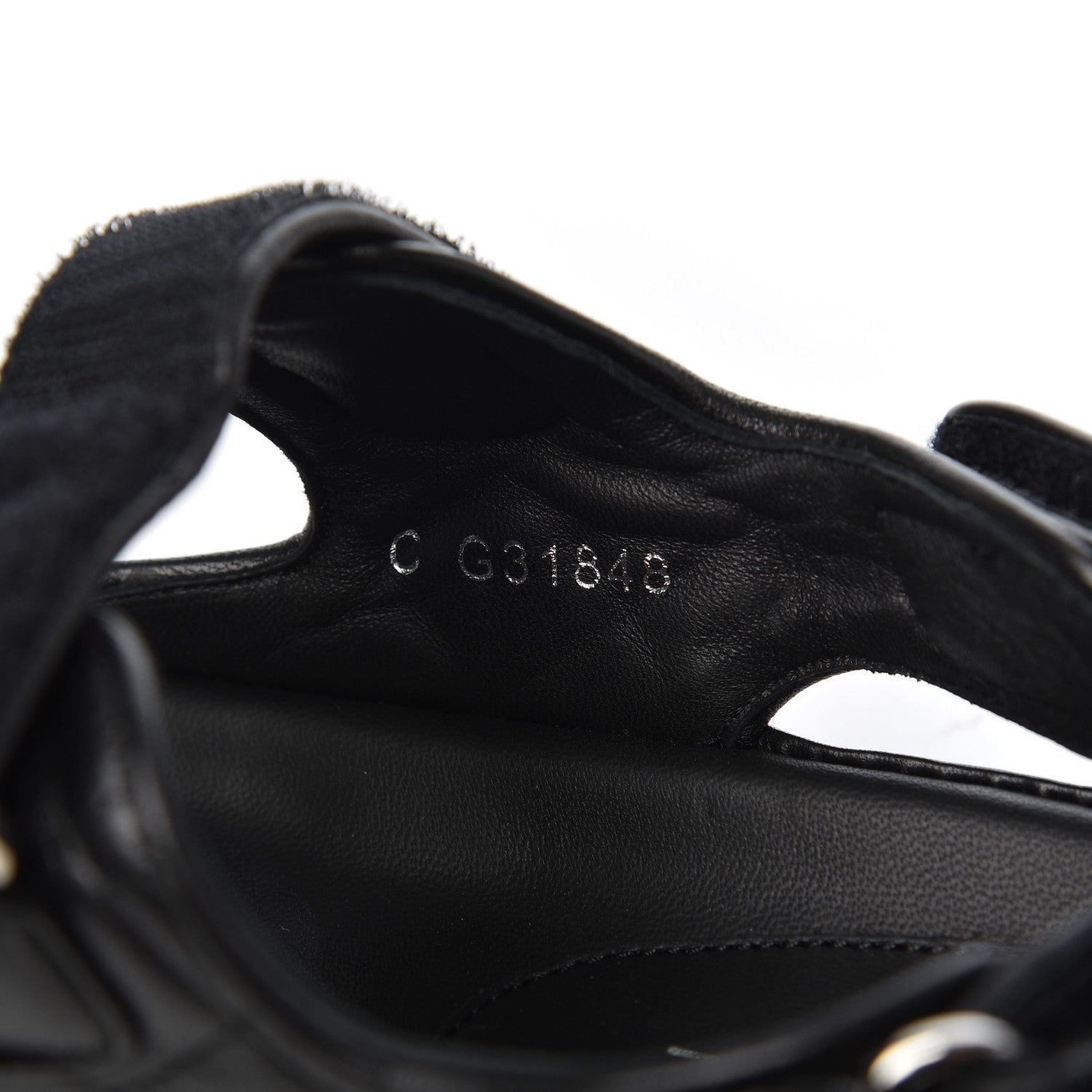 Chanel Lambskin Velcro Dad Sandals 36.5 Black 8 of 17