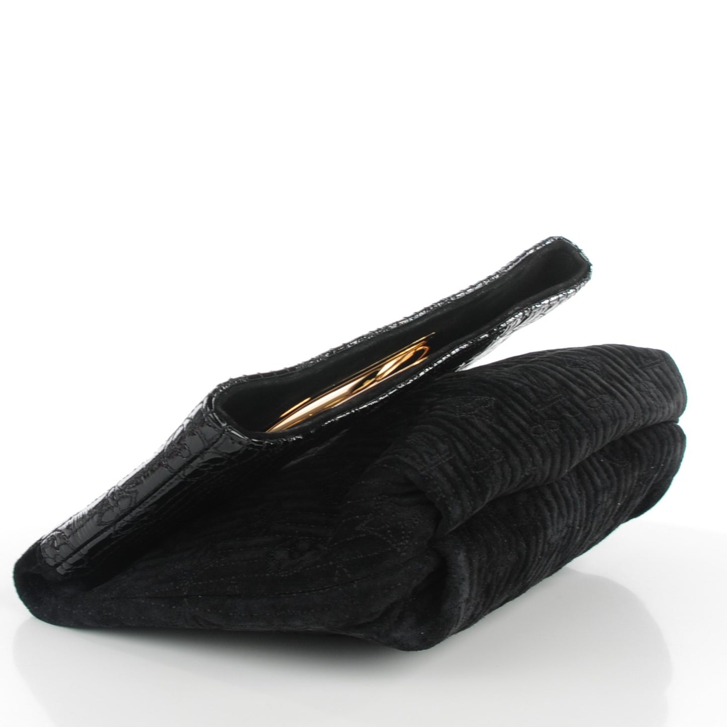 Suede Monogram Motard Afterdark Clutch Black