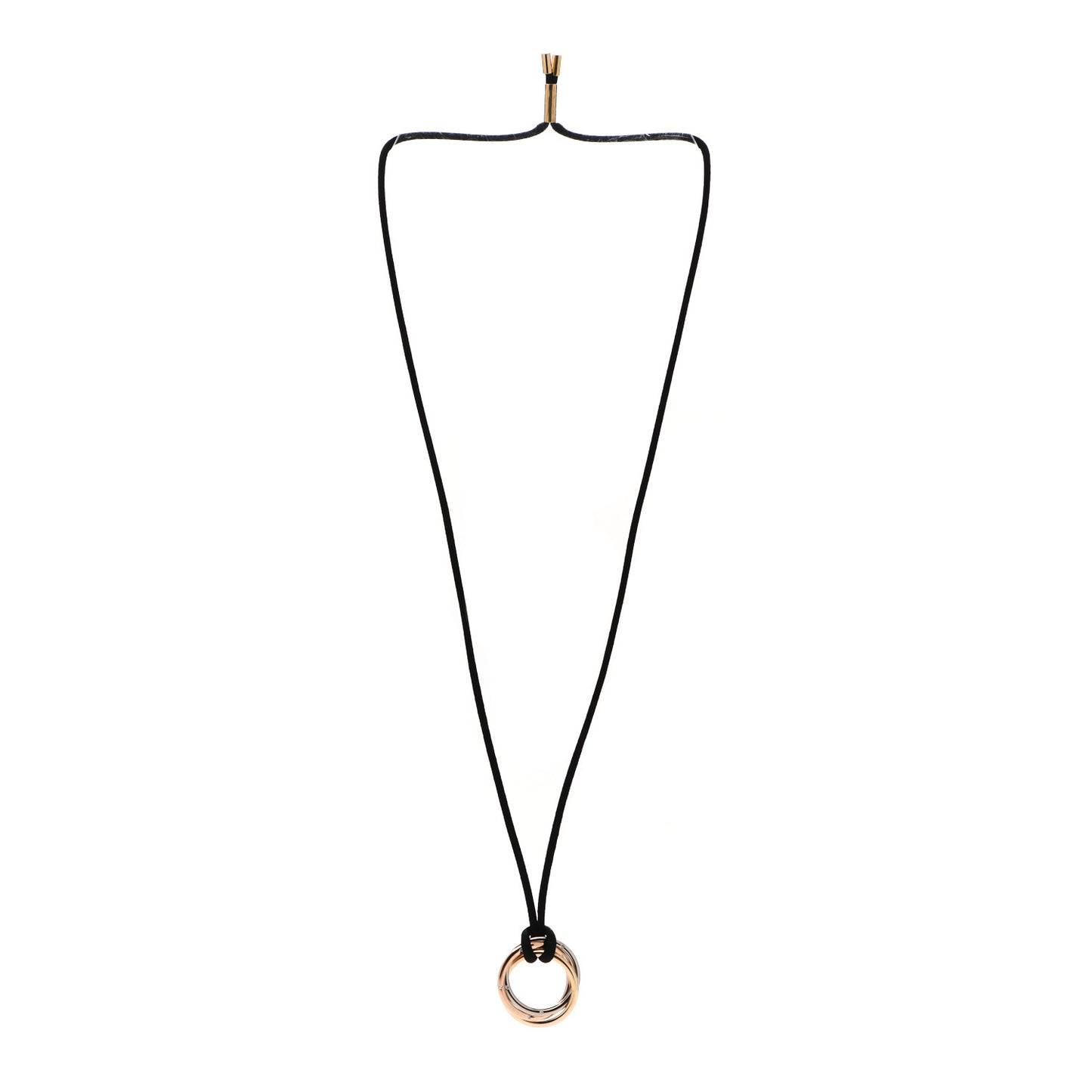 18K Pink Yellow White Gold Diamond Trinity Cord Necklace