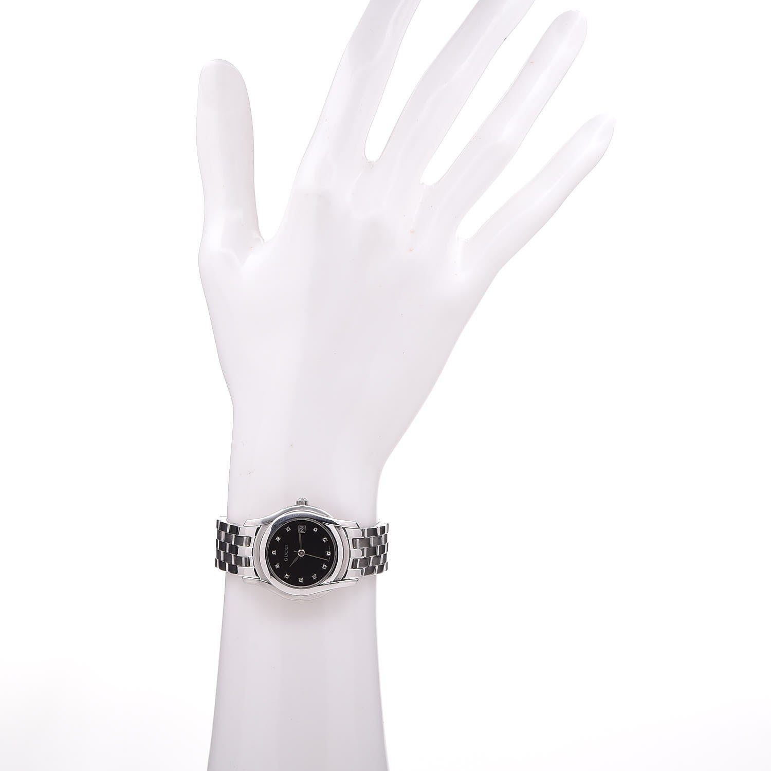 Gucci Stainless Steel Diamond 27mm 5500L Quartz Watch Black 2 of 6