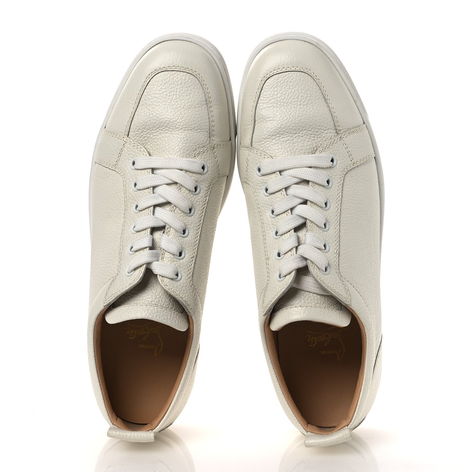 Christian Louboutin Grained Calfskin Rantulow Flat Sneakers 43.5 Latte 2 of 12