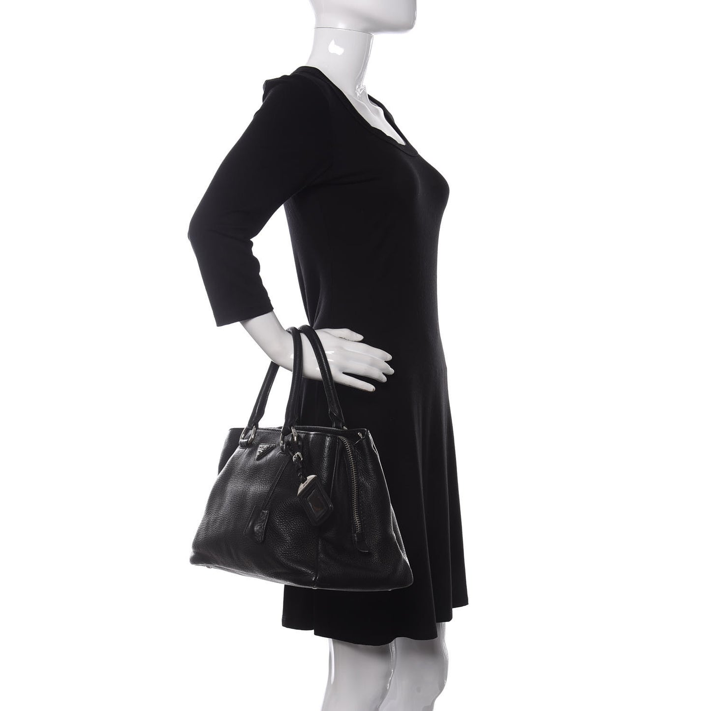 Vitello Daino Shopping Tote Nero Black