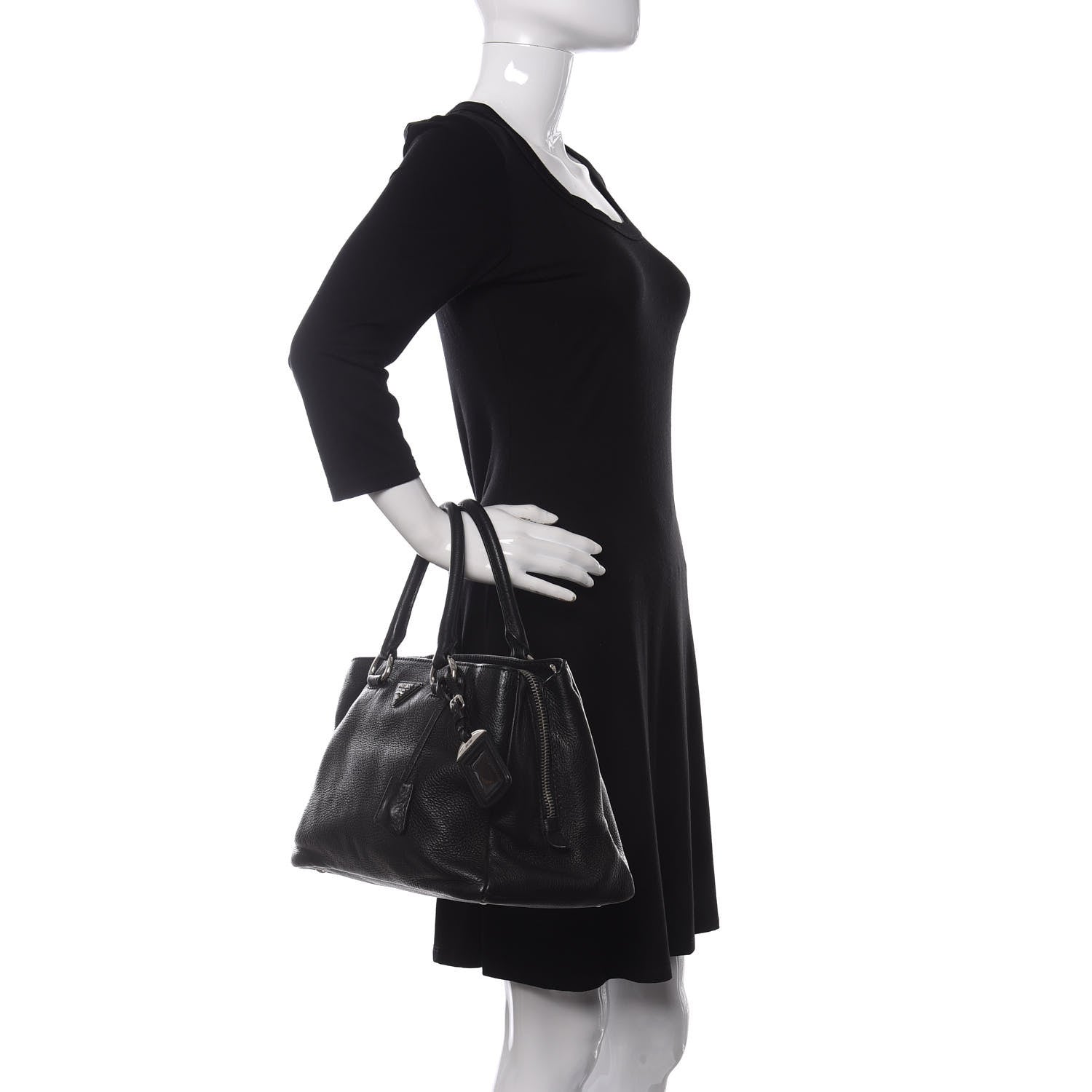 Prada Vitello Daino Shopping Tote Nero Black 2 of 10