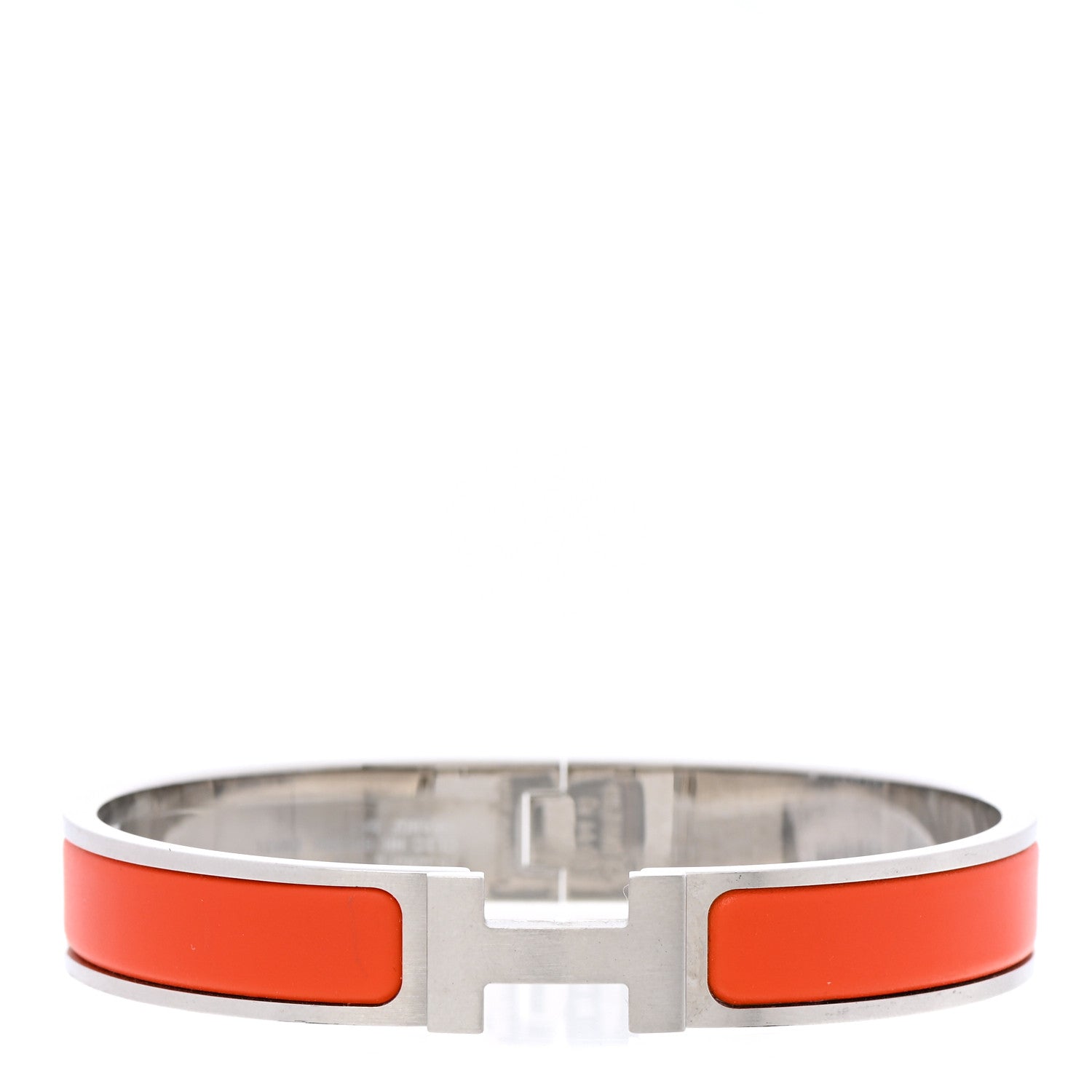 Hermes Matte Enamel Narrow Clic Clac HH Bracelet T6 Orange 1 of 4