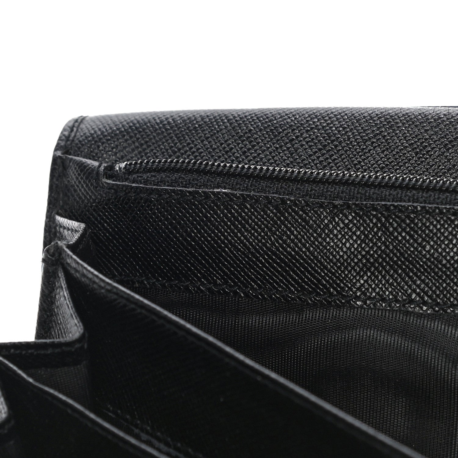 Prada Saffiano Triangle Flap Wallet Black 10 of 16