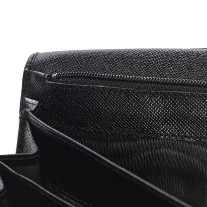 Prada Saffiano Triangle Flap Wallet Black 10 of 16