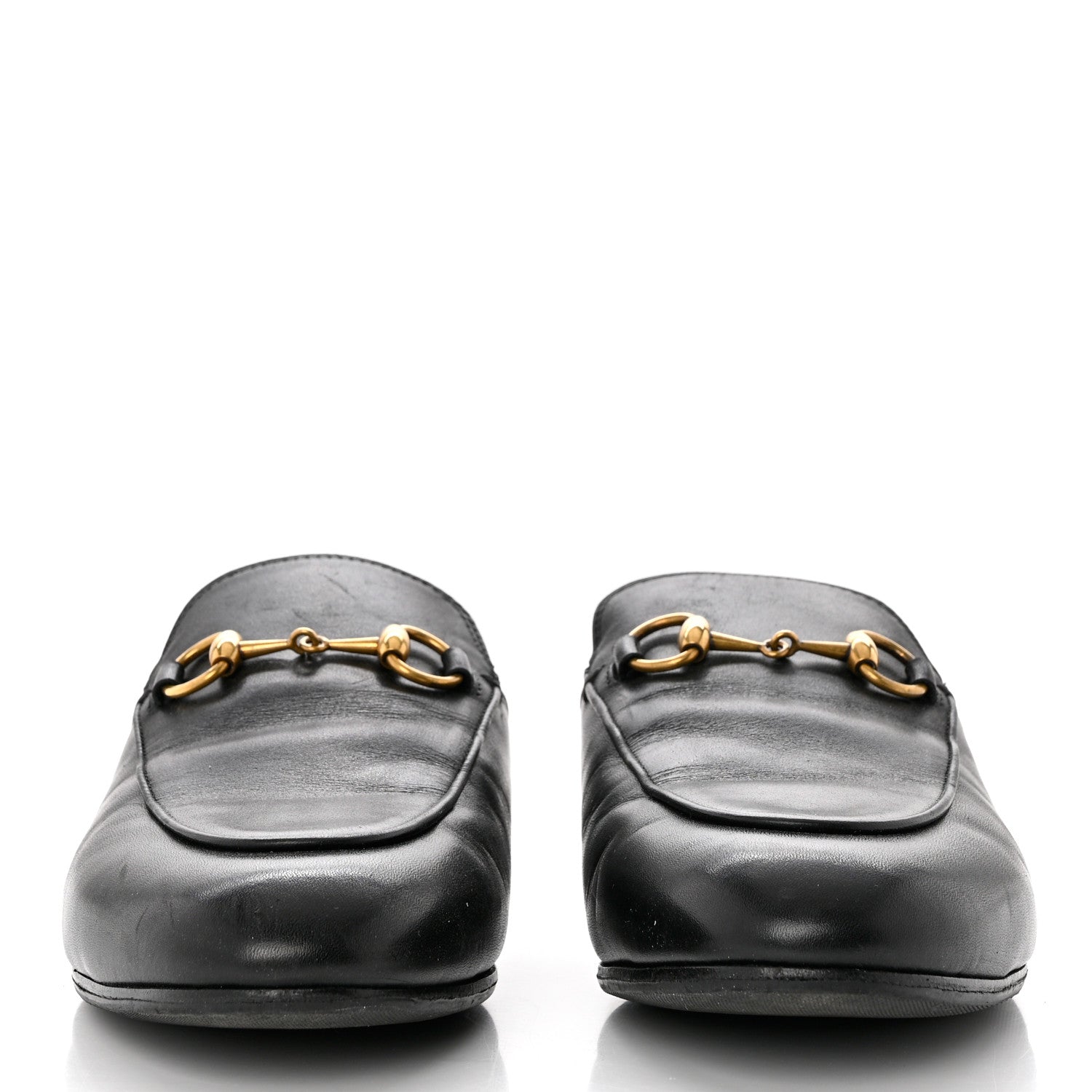 Gucci Calfskin Womens Princetown Slippers 37.5 Black 2 of 9