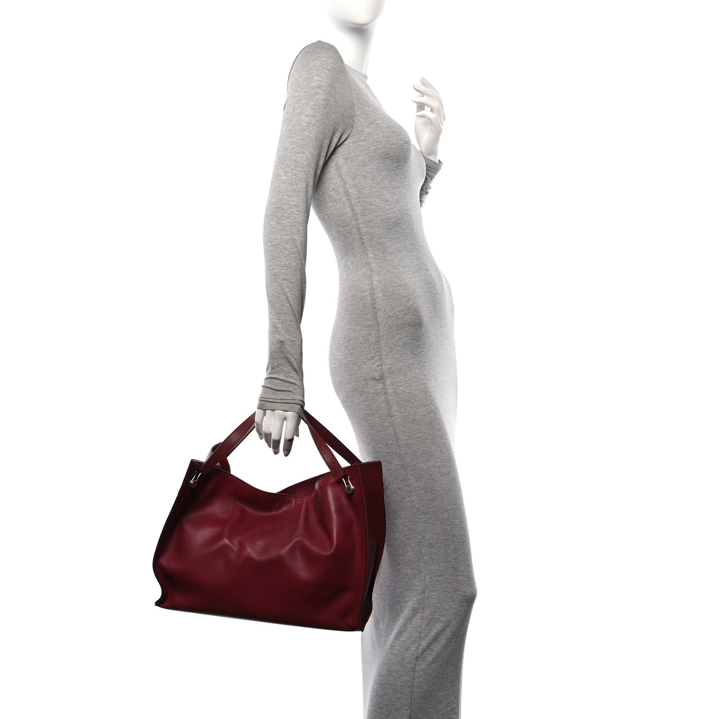 Polished Saddle Calfskin Alexia Bag Amaranto