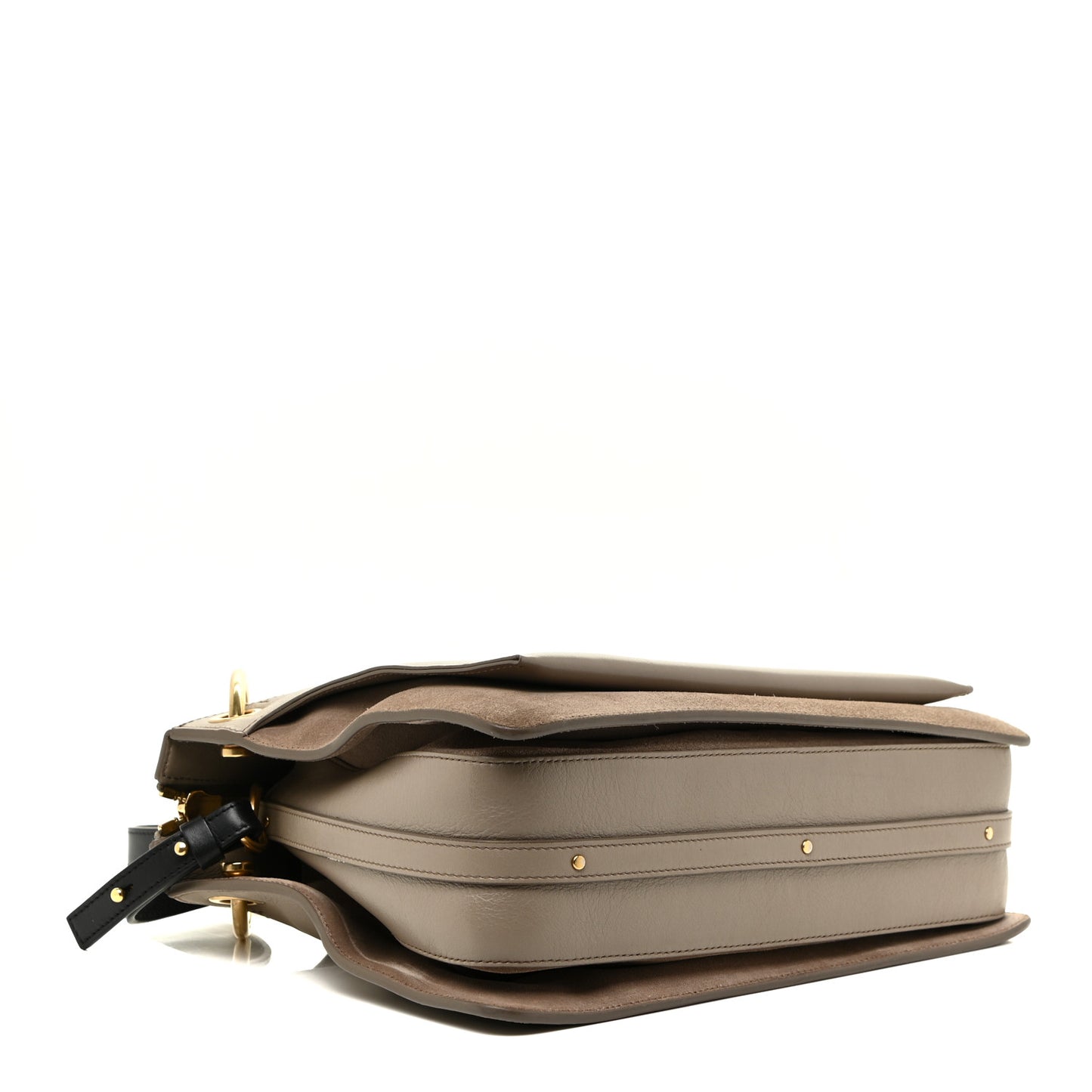 Calfskin Suede Medium Roy Bag Motty Grey