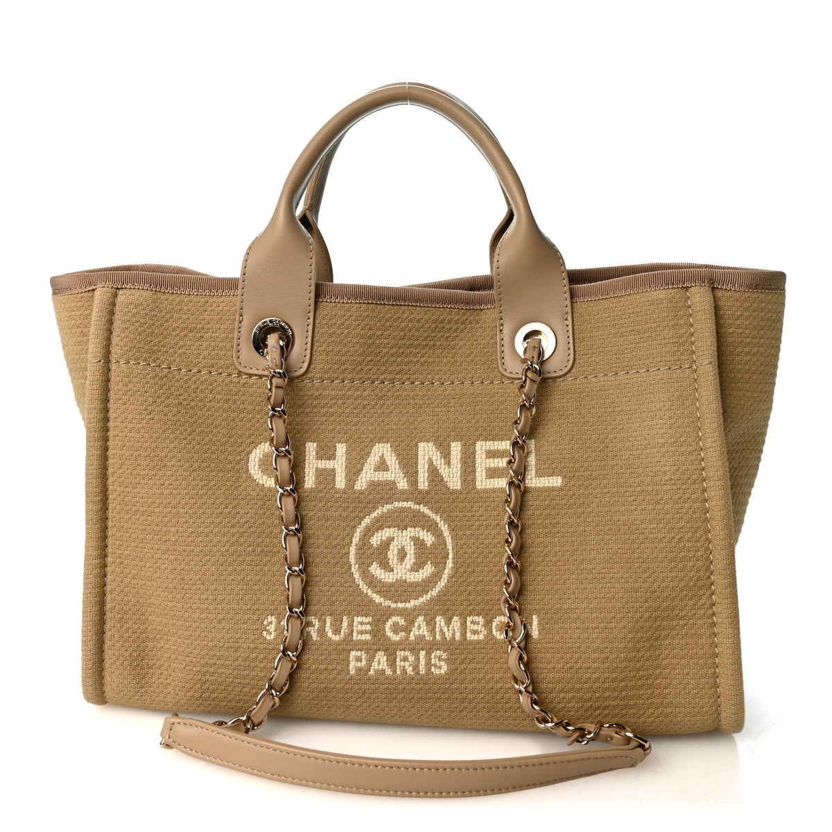 Mixed Fibers Small Deauville Tote Beige