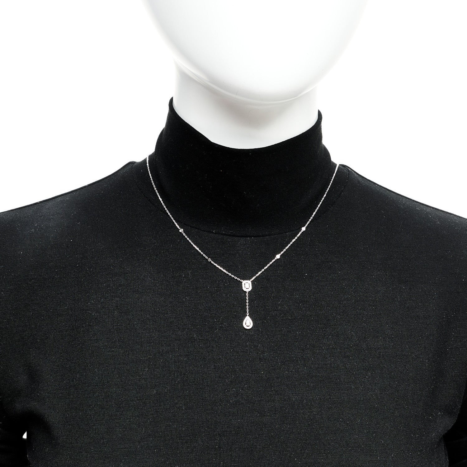 Messika 18K White Gold Diamond My Twin Tie Necklace 2 of 7