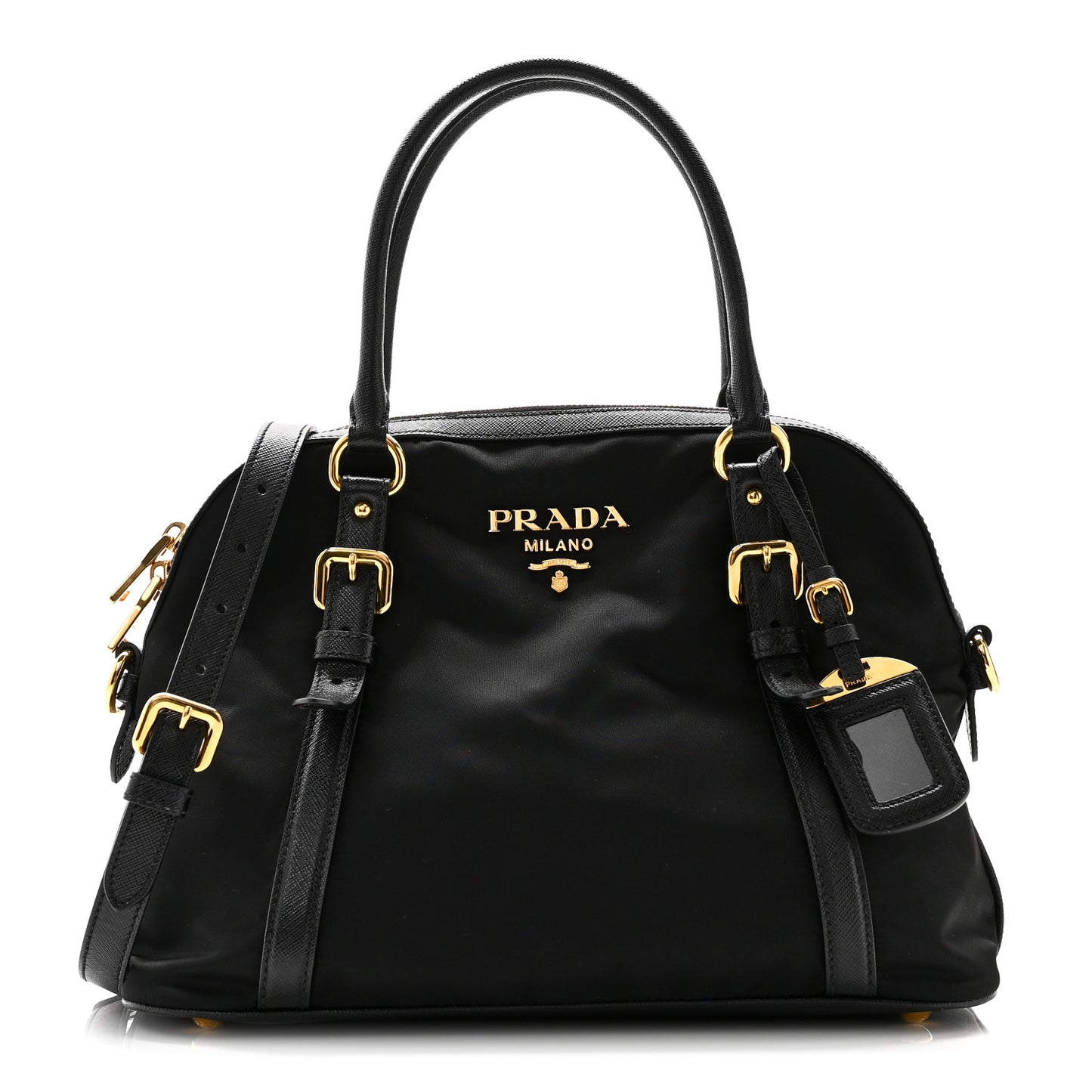 Tessuto Nylon Saffiano Small Tote Black