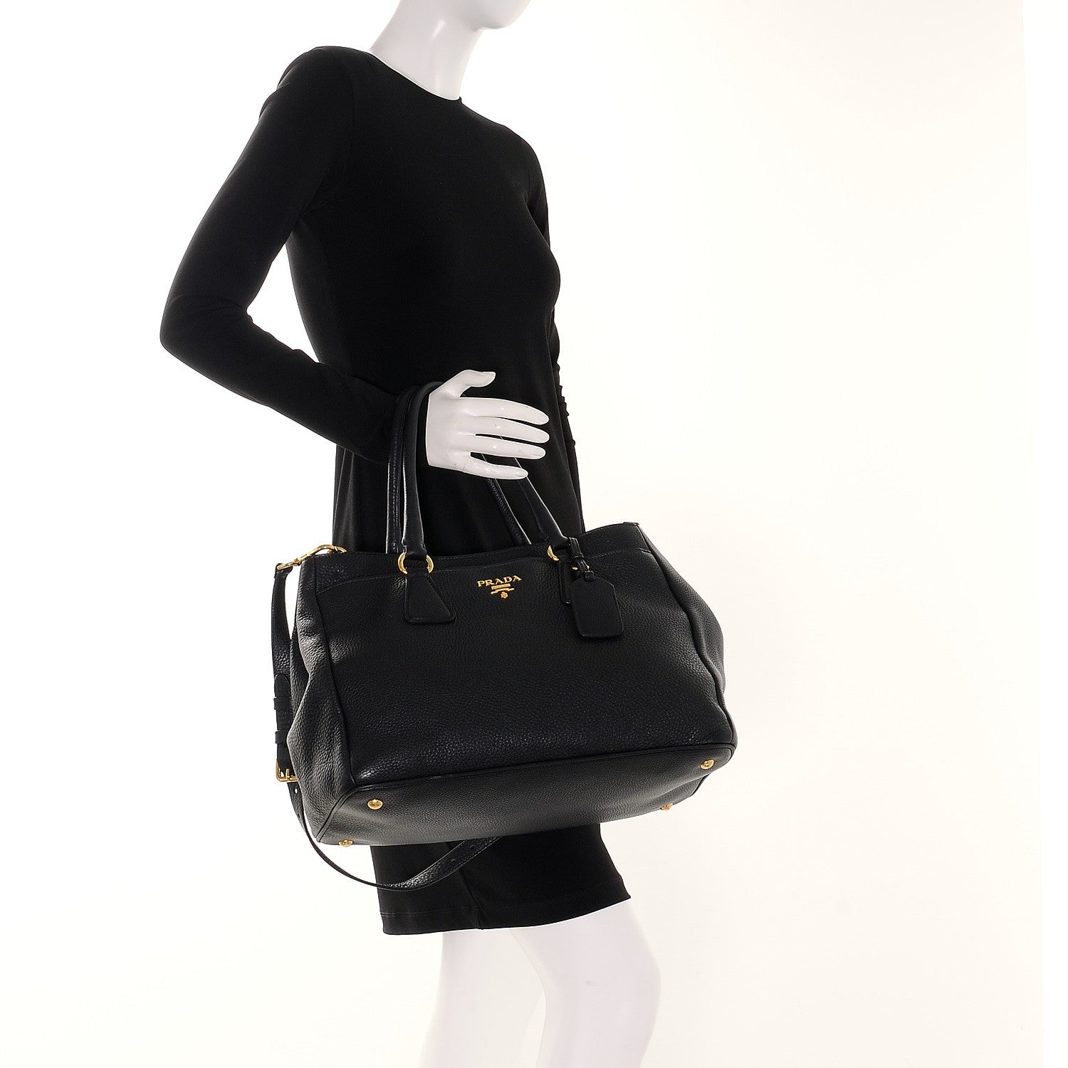 Prada Vitello Daino Tote Nero Black 10 of 21