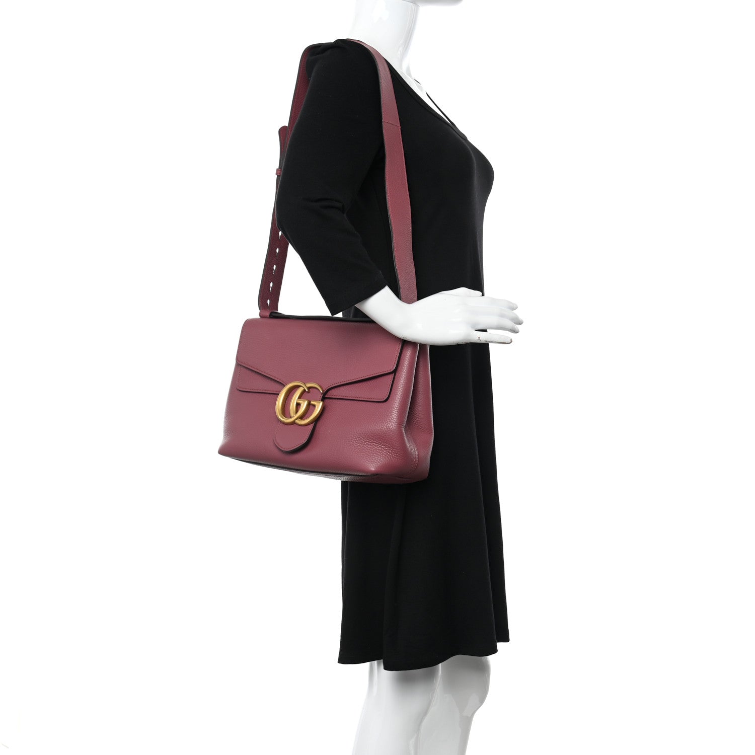 Gucci Cellarius Calfskin GG Marmont Shoulder Bag Dry Rose 3 of 11
