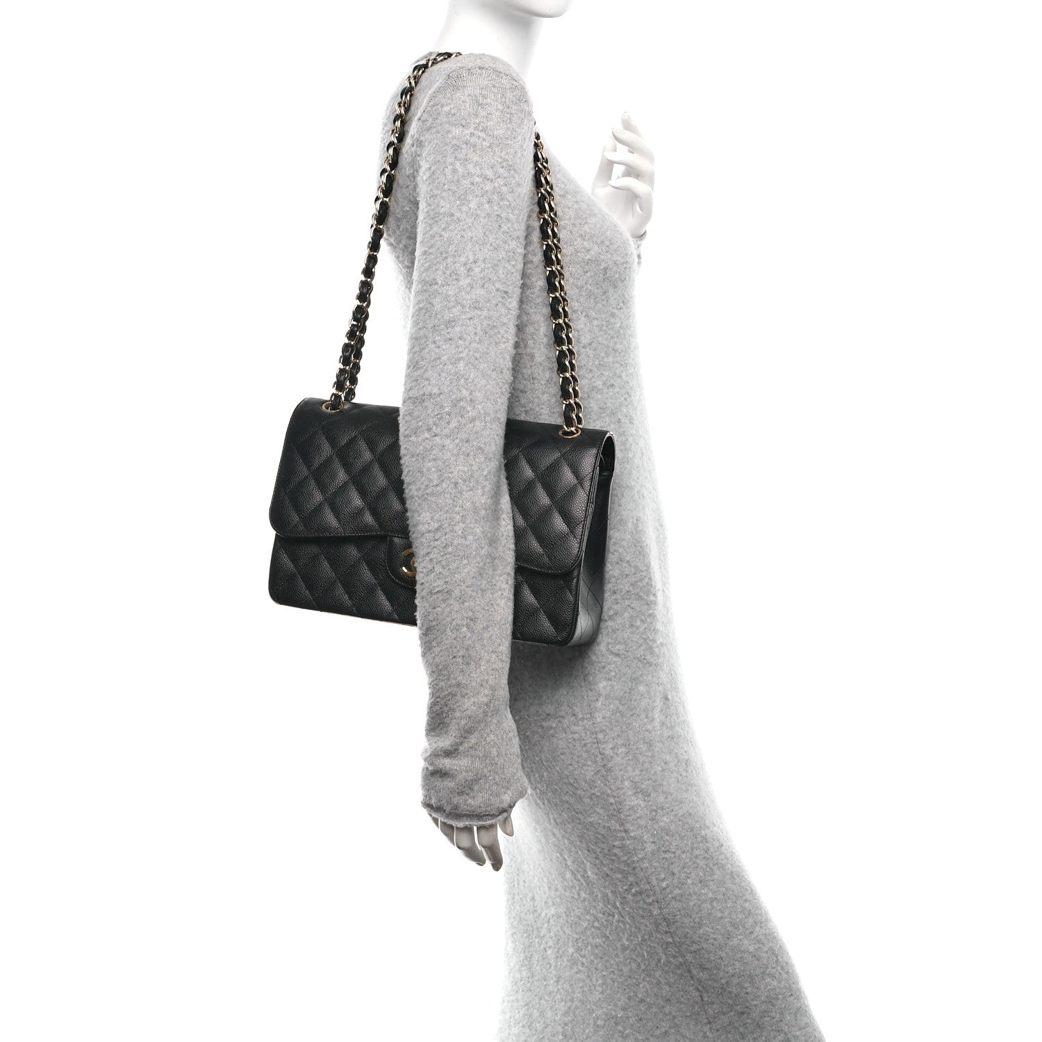Chanel Caviar Quilted Jumbo Double Flap Black 2 of 11