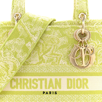 Christian Dior Canvas Toile De Jouy Reverse Embroidered Medium Lady D-Lite Green 7 of 11
