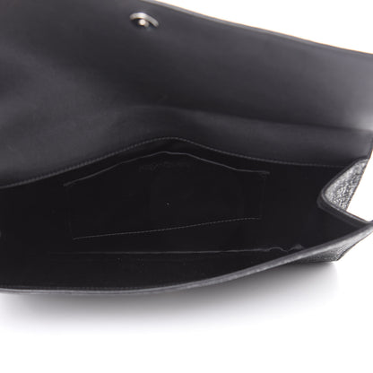 Saint Laurent Metallic Textured Large Belle De Jour Clutch Dark Silver 5 of 8
