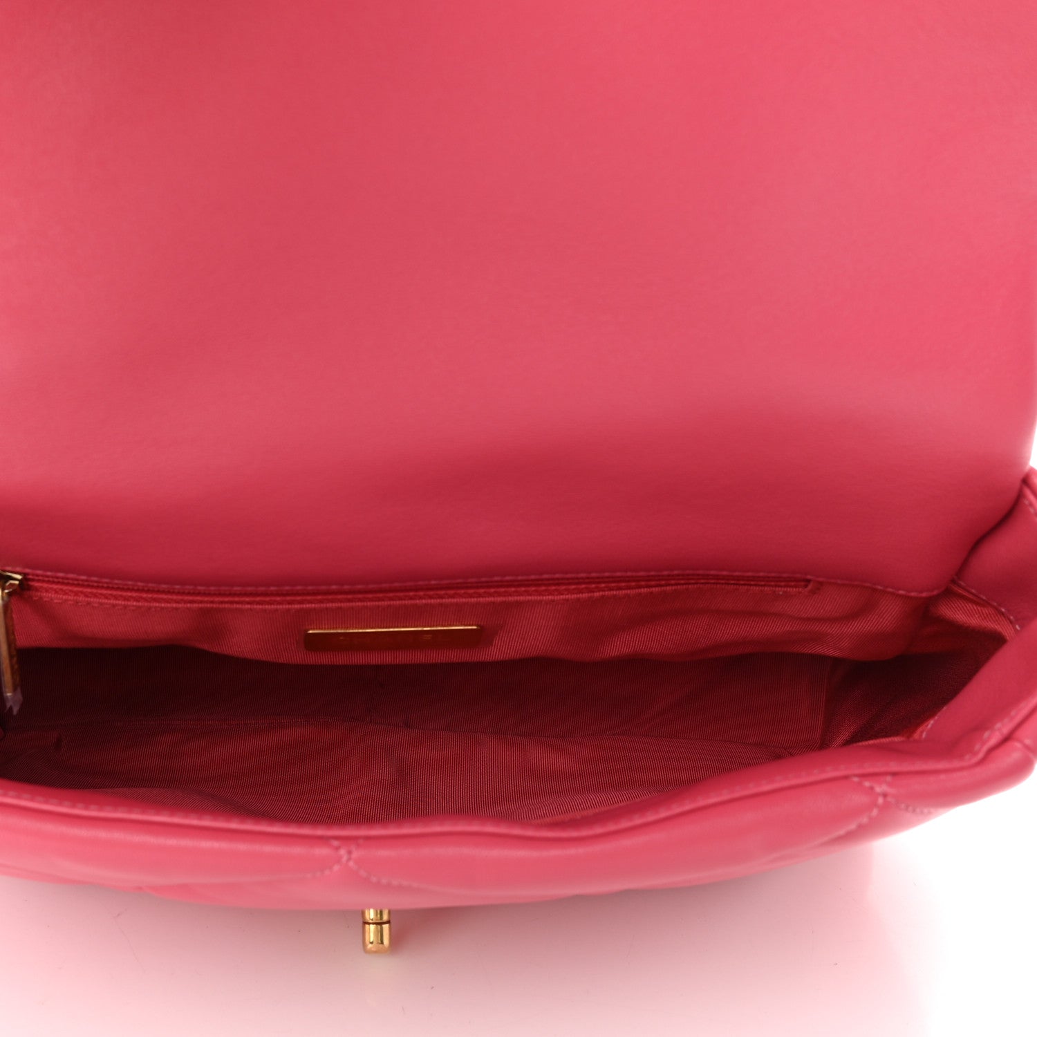 Chanel Goatskin Quilted Large Chanel 19 Flap Dark Pink 5 of 9