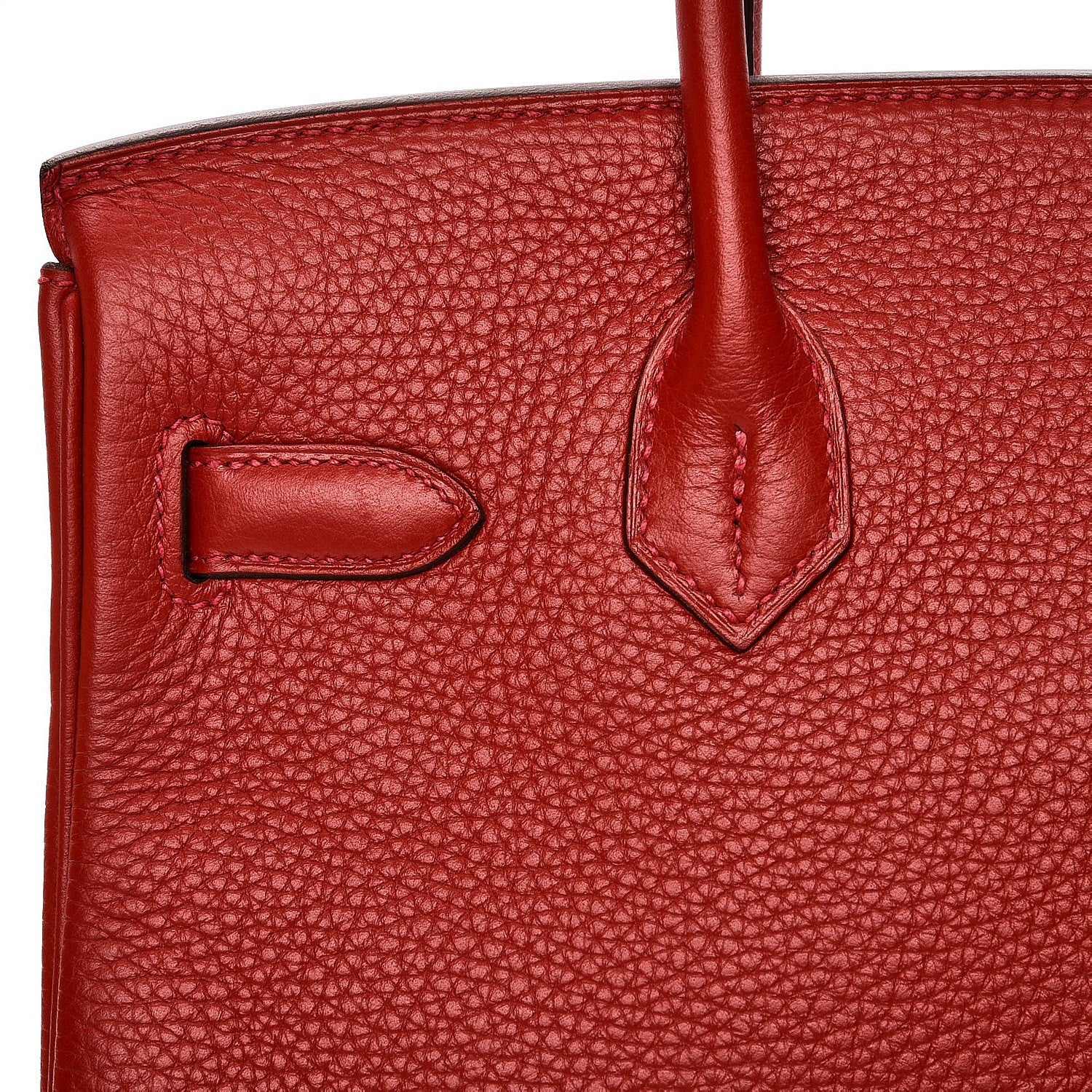 Hermes Taurillon Clemence Birkin 30 Rouge Casaque 23 of 33