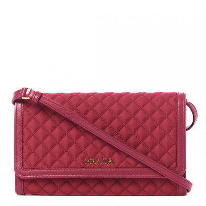 Prada Tessuto Quilted Mini Crossbody Wallet Ibisco 1 of 8